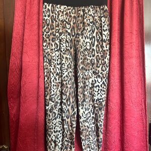 cinq a sept Leopard Print Jogger Pants in Brown and Black